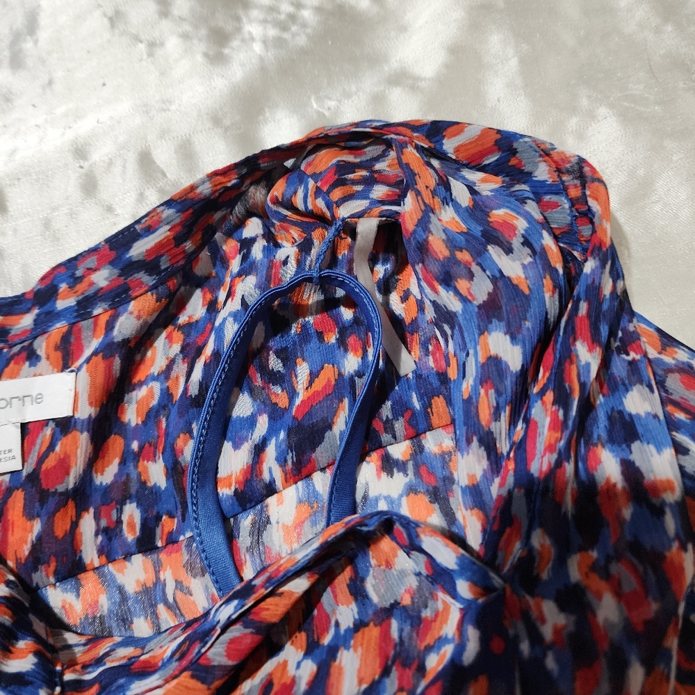 Liz Claiborne Multicolor Animal Print 3/4 Sleeve Layered Top - Picture 6 of 10